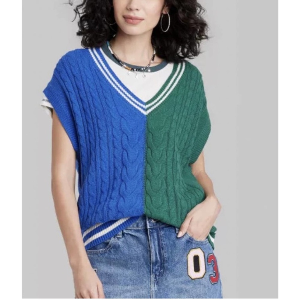 🎯Wild Fable Oversized Color-Block Sweater Vest